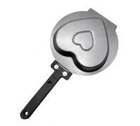 Gralara Sartén con Forma Corazón Ahorra Espacio Sartén Abatible Doble Compacta para Desayunos Divertidos, Gris