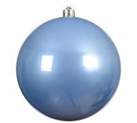 Gran bola de Navidad de 20 cm, color azul, irrompible, con purpurina, para decoración de árbol de Navidad