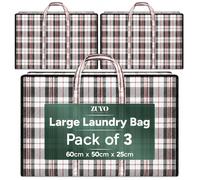 Gran capacidad de almacenamiento para ropa, bolsas de compras a cuadros, juego de 3 unidades, (60 x 50 x 25)