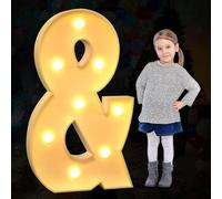 Gran Letra de Marquesina Iluminada, Luces LED Decorativas del Alfabeto, Juego de Tableros de Espuma Precortados para Decoración de Fiesta para Boda, Cumpleaños, Festividades, 100 cm