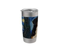 Gran perro de montaña suizo Van Gogh Noche estrellada Vaso térmico de acero inoxidable de doble pared