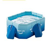 Gran Piscina Desmontable Rectangular para Familia y Jardín Exterior | Piscina Portátil con Paredes Resistentes para Niños y Adultos en Verano(Dark blue,1.5m/59in)