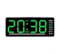 Gran reloj de pared digital LED con pantalla de temperatura, alarma electrónica, cuenta regresiva, interfaz USB, memoria de apagado para uso en salas de estudio y áreas de conferencias (es