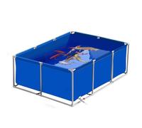 Gran Tanque Exterior para Peces con válvula de Drenaje, Estanque de Lona para Peces. Gran Tanque Exterior para Peces - Acuario de PVC Elevado con Estructura de Acero para Tortugas koi - Reve
