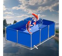 Gran Tanque Exterior para Peces con válvula de Drenaje, Estanque de Lona para Peces. Gran Tanque Exterior para Peces - Acuario de PVC Elevado con Estructura de Acero para Tortugas koi - Reve