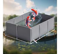 Gran Tanque Exterior para Peces con válvula de Drenaje, Estanque de Lona para Peces. Gran Tanque Exterior para Peces: Acuario Elevado de PVC con Estructura de Acero para koi y Tortugas. Reve