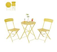 Grand patio Mesa de bistró con 2 sillas, juego de muebles de balcón 3 piezas, muebles de terraza resistentes a la intemperie, juego de bistró, juego de muebles de balcón y jardín para balcón pequeño