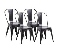 GrandCA HOME Juego de 4 sillas de Comedor Retro, Silla de Estilo Industrial, Silla de Restaurante, Silla de bistró (Nergo)