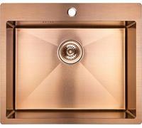 Granitan: lavabo de acero inoxidable, lavabo de cocina, lavabo de 59 x 51 x 19 cm, color dorado, lavamanos