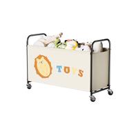 GRANNY SAYS Juguetero con ruedas, 135L organizador de juguetes extra grande, caja de juguetes con rueda, contenedor de juguetes para niños cuarto de niños la organización de los juguetes, Beige