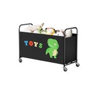 GRANNY SAYS Juguetero con ruedas, 135L organizador de juguetes extra grande, caja de juguetes con rueda, contenedor de juguetes para niños cuarto de niños la organización de los juguetes, Negro