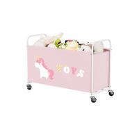 GRANNY SAYS Juguetero con Ruedas, 135L Organizador de Juguetes Grande, Rosa | Ruedas Giratorias de 360° Organizador de Juguetes con Rueda, Contenedor de Juguetes para Niños Cuarto la Organización