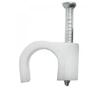 Grapa cable manguera blanca 8mm.(100u) EL PRECIO INCLUYE 5 UNIDADES