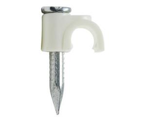 Grapa cable manguera redonda 5mm blanca (precio 100 unidades)