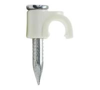 Grapa cable manguera redonda 9mm blanca (precio 100 unidades)