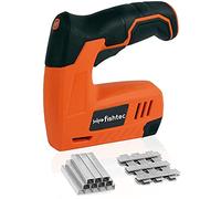 Grapadora Clavadora Eléctrica Inalámbrica - Batería de ion-litio de 4V, Recargable - Ideal para Bricolaje, Decoración: paredes, tapicerías, madera - Incluye 200 grapas y 200 clavos - Naranja