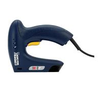 Rapid E100 Grapadora-clavadora eléctrica, Grapadora de tapicería 2 en 1 para proyectos de bricolaje, hogar y manualidades, Diseño ligero y ergonómico con contacto de seguridad en la punta (5001699)