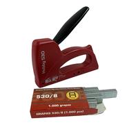 Grapadora manual + 1.000 grapas de tipo 530/8 Clavex Hobby 530 para grapa 530 en molde de plástico