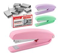 GRAPADORA PASTEL + 1000 GRAPAS STARPLAST - Tamaño 15 x 3,5 cm, caja con 1000 grapas galvanizadas, colores pastel - L ROSA