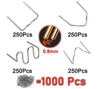 Grapas de soldadura de plástico 1000/500/200/100 Uds 4 tipos 0,8mm clavos de soldadura Kit de clavos de reparación de soldador de plástico M Type 500 Pcs