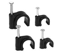 Grapas para Cables, Clips de cable Abrazaderas de administración de cables domésticos 6 mm 7 mm 8 mm 10 mm U-Clip y Screw Surtido de 400 piezas Negro