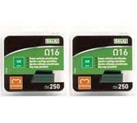 Grapas para Cercas Ω16 SALKI - Blíster de Grapas Anilladas de Acero Galvanizado Omega-16, Diámetro de 1,3mm, Perfecto para Grapados de Vallas, Incluye 250 Unidades, de Color Verde (Paquete de 2)
