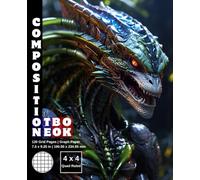Graph Paper Composition Notebook Quad Ruled 4x4: 120 White Paper Grid Pages Gray 4 Squares per Inch 60 Sheets for School College Student Teacher Class ... Size 7.5”x9.25” Alien Predator Warrior 31.