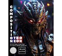Graph Paper Composition Notebook Quad Ruled 4x4: 120 White Paper Grid Pages Gray 4 Squares per Inch 60 Sheets for School College Student Teacher Class ... Size 7.5”x9.25” Alien Predator Warrior 4.
