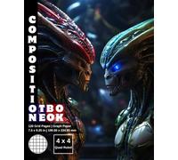 Graph Paper Composition Notebook Quad Ruled 4x4: 120 White Paper Grid Pages Gray 4 Squares per Inch 60 Sheets for School College Student Teacher Class ... Size 7.5”x9.25” Alien Predator Warrior 28.