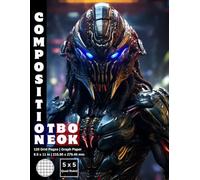Graph Paper Composition Notebook Quad Ruled 5x5: 120 White Paper Grid Pages Gray 5 Squares per Inch 60 Sheets for School College Student Teacher Class ... Draw Size 8.5”x11” Alien Predator Warrior 9.