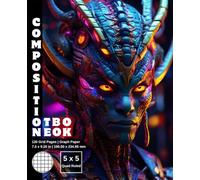 Graph Paper Composition Notebook Quad Ruled 5x5: 120 White Paper Grid Pages Gray 5 Squares per Inch 60 Sheets for School College Student Teacher Class ... Size 7.5”x9.25” Alien Predator Warrior 3.
