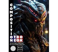 Graph Paper Composition Notebook Quad Ruled 5x5: 120 White Paper Grid Pages Gray 5 Squares per Inch 60 Sheets for School College Student Teacher Class ... Draw Size 8.5”x11” Alien Predator Warrior 5.