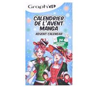 GRAPH'IT Calendario de Adviento Manga 2024-24 Sorpresas Creativas - Ideal para los Entusiastas del Dibujo y del Manga - Para Adultos, Niños - Rotuladores, Lápiz de Fieltro, Estuche Incluido