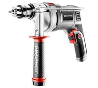 GRAPHITE Martillo perforador de 850 W, velocidad fácil, mango de llave de 13 mm, rotación en sentido antihorario, 0-3000 min, cable de 3 m, maletín de transporte