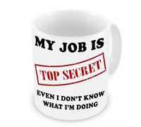 GrassVillage My Job is Top Secret - Taza, diseño con texto en inglés "I Don't Know What I'm Doing"