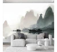 Gray Art Fotomural 300 x 210 cm La pintura de paisaje chino es elegante Papel pintado fotográfico para salón, habitación de los niños, decoración de pared de alta calidad y mural