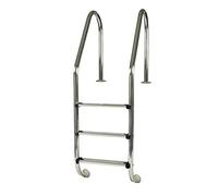 Gre 40110 - Escalera de Seguridad para Piscinas Enterradas - Acero Inoxidable, Peldaños Antideslizantes y Sistema de Protección Infantil
