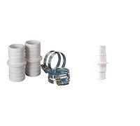 Gre AR509 - Kit de Conexión de Mangueras: 2 Manguitos y 4 Abrazaderas de 38 mm de Diámetro + 40009 - Unión para 2 Mangueras Flotantes, de Ø32 y de Ø38 mm