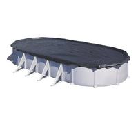 Gre Cobertor de invierno para piscina ovalada 7,3 x 3,75 m en polietileno negro