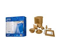 Gre FPROV500 - Liner para Piscinas Ovaladas, 500 x 300 x 120 cm (Largo x Ancho x Alto), Color Azul & AR100W - Skimmer para Piscina Estándar + Válvula de Impulsión, Color Marrón