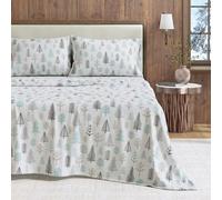 Great Bay Home Juego de sábanas de Franela tamaño King, 100% algodón Turco, Doble Cepillado, sábanas Estampadas, ultrasuaves, acogedoras, Juego de Ropa de Cama de 4 Piezas (Bosque Invernal)