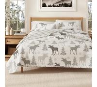 Great Bay Home Lodge - Juego de Colcha para niños tamaño Individual con 1 Funda de Almohada, Juego de edredón Reversible de 2 Piezas para Todas Las Estaciones, Juego de Cama rústico, colección