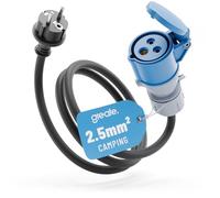 greate Adaptador schuko 16A a Conector CEE - Adaptador CEE 230V con Cable de 150 cm y protección IP44 - Enchufe para Caravana
