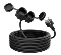 greate alargador electrico 10 Metros de 2 Tomas - Alargadera Impermeable IP44 para Áreas Exteriores - Cable electrico 3500W - Extension Lead, alargador Enchufe, alargo Enchufe, alargadores enchufes