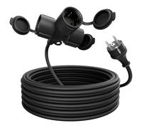 greate alargador electrico 10 Metros de 3 Tomas - Alargadera Impermeable IP44 para Áreas Exteriores - Cable electrico 3500W - Extension Lead, alargador Enchufe, alargo Enchufe, alargadores enchufes