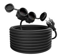 greate alargador electrico 20 Metros de 2 Tomas - Alargadera Impermeable IP44 para Áreas Exteriores - Cable electrico 3500W - Extension Lead, alargador Enchufe, alargo Enchufe, alargadores enchufes