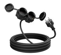 greate alargador electrico 5 Metros de 2 Tomas - Alargadera Impermeable IP44 para Áreas Exteriores - Cable electrico 3500W - Extension Lead, alargador Enchufe, alargo Enchufe, alargadores enchufes