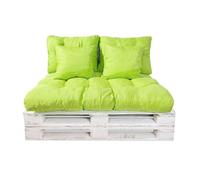 GREATOYAR Cojines Sofá Palets, Cojin Palet Fibra, Cojines Acolchados Palets, Cojín de Respaldo y Asiento, Conjunto 5 Piezas, para Jardín, Terraza, Balcón, Interior y Exterior, Verde Claro
