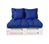 GREATOYAR Cojines Sofá Palets, Cojin Palet Fibra, Cojines Acolchados Palets, Cojín de Respaldo y Asiento, Conjunto 5 Piezas, para Jardín, Terraza, Balcón, Interior y Exterior, Azul