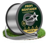 GREELIX Hilo Desbrozadora 3mm x 120m - Bobina de Nailon en Forma de Estrella para Desbrozadoras y Recortadoras, Hilo Reforzado para Desbrozadoras, Corte Limpio